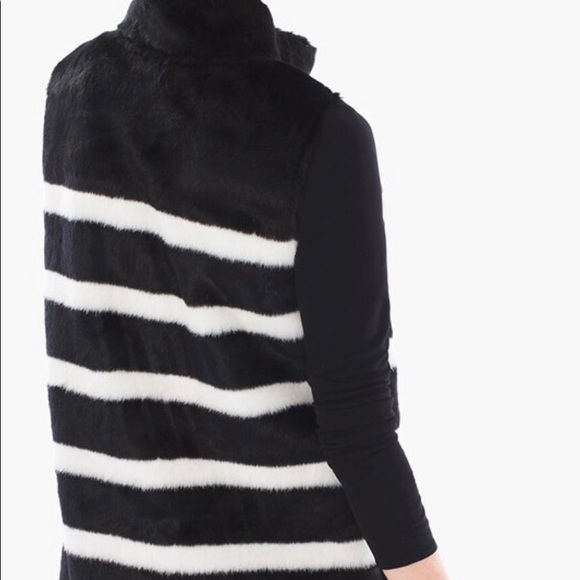 NWOT 🍁 Striped Faux-Fur Vest - Picture 4 of 9